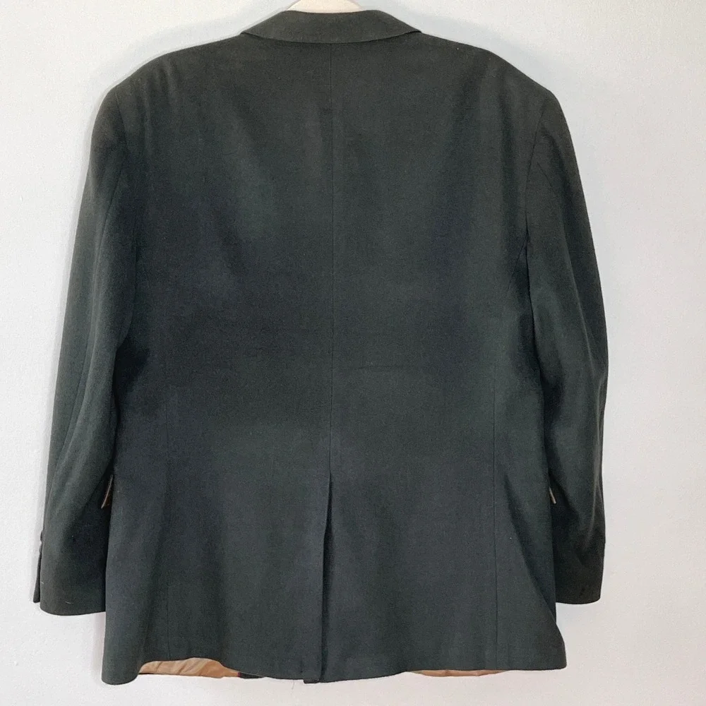 Vtg. Evan‎ Picone Robinsons May Camel Hair Blazer 40SHT Sport Coat Forrest Green